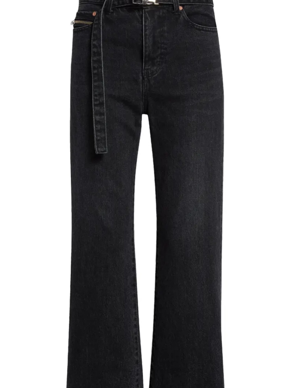 Sacai Boot Cut Washed Black Denim Pants